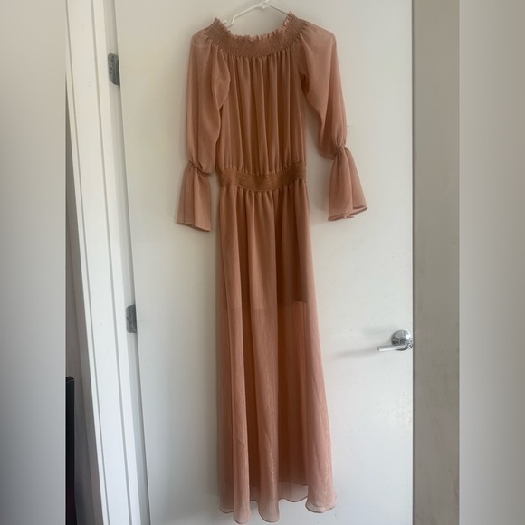 Show Me Your Mumu Pink Off Shoulder Boho Chic Maxi Dress Size XS - Picture 3 of 5